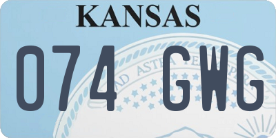 KS license plate 074GWG