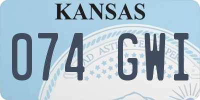 KS license plate 074GWI