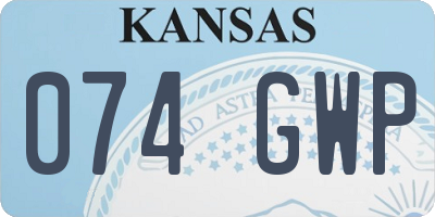 KS license plate 074GWP