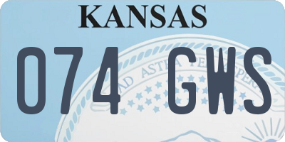 KS license plate 074GWS