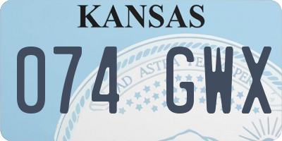 KS license plate 074GWX