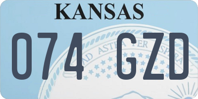 KS license plate 074GZD
