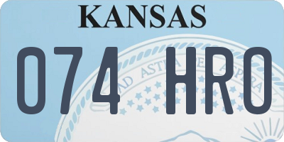 KS license plate 074HRO