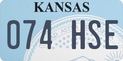 KS license plate 074HSE