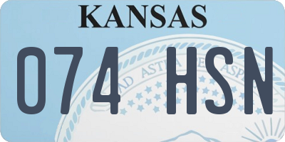 KS license plate 074HSN