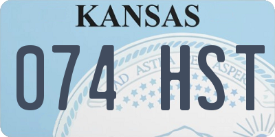 KS license plate 074HST