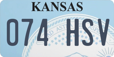 KS license plate 074HSV