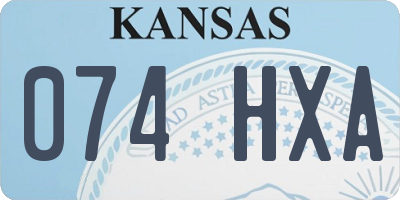 KS license plate 074HXA