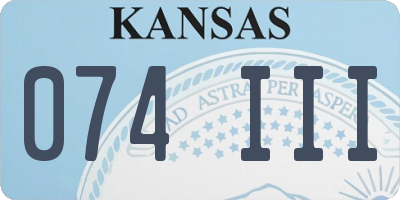 KS license plate 074III