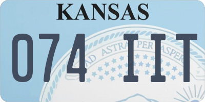 KS license plate 074IIT