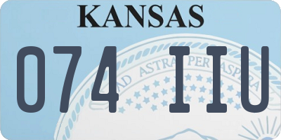 KS license plate 074IIU