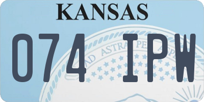 KS license plate 074IPW