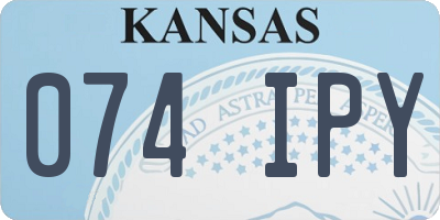 KS license plate 074IPY