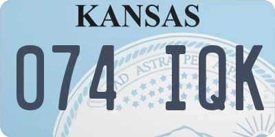 KS license plate 074IQK