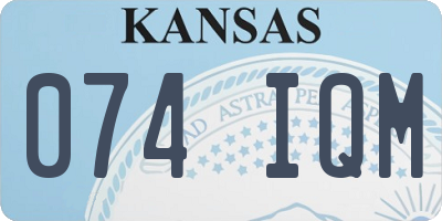 KS license plate 074IQM