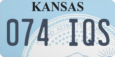 KS license plate 074IQS