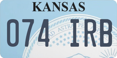KS license plate 074IRB