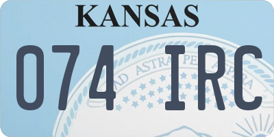 KS license plate 074IRC