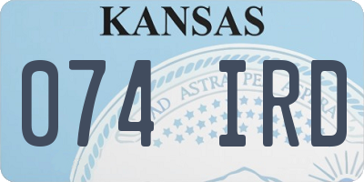 KS license plate 074IRD