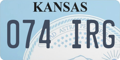 KS license plate 074IRG