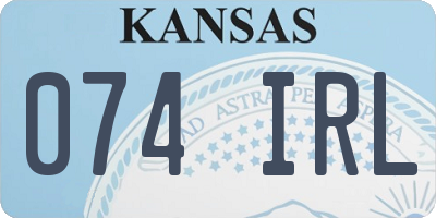 KS license plate 074IRL