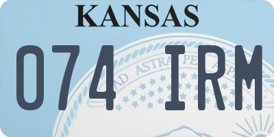 KS license plate 074IRM