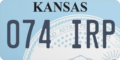 KS license plate 074IRP
