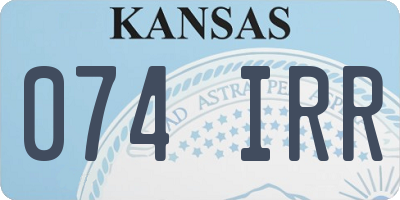KS license plate 074IRR