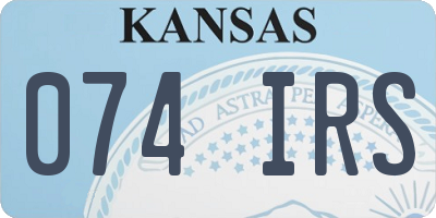 KS license plate 074IRS