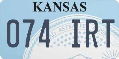 KS license plate 074IRT