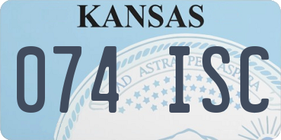 KS license plate 074ISC