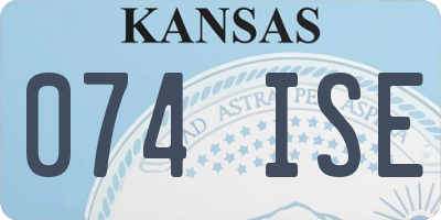 KS license plate 074ISE