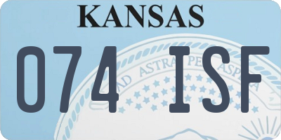 KS license plate 074ISF