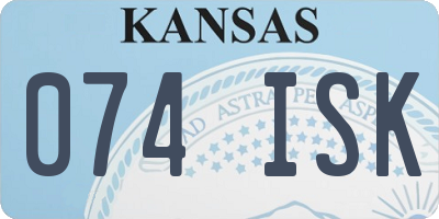 KS license plate 074ISK