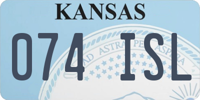 KS license plate 074ISL