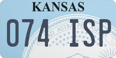 KS license plate 074ISP