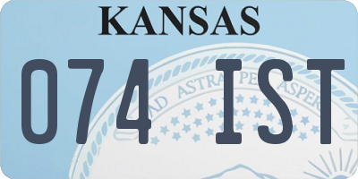 KS license plate 074IST