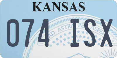 KS license plate 074ISX