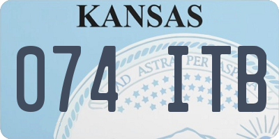 KS license plate 074ITB