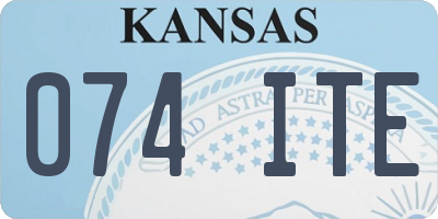 KS license plate 074ITE
