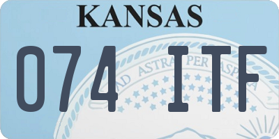 KS license plate 074ITF