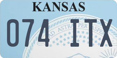 KS license plate 074ITX