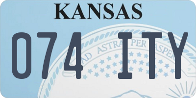 KS license plate 074ITY