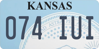 KS license plate 074IUI