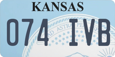 KS license plate 074IVB