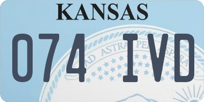 KS license plate 074IVD