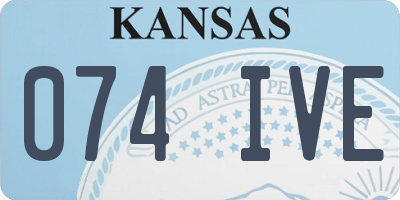 KS license plate 074IVE