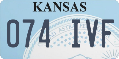 KS license plate 074IVF