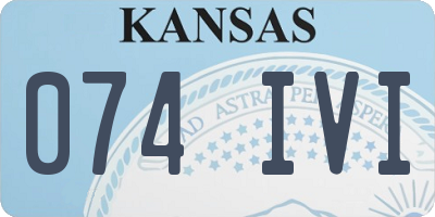 KS license plate 074IVI