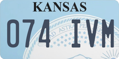 KS license plate 074IVM